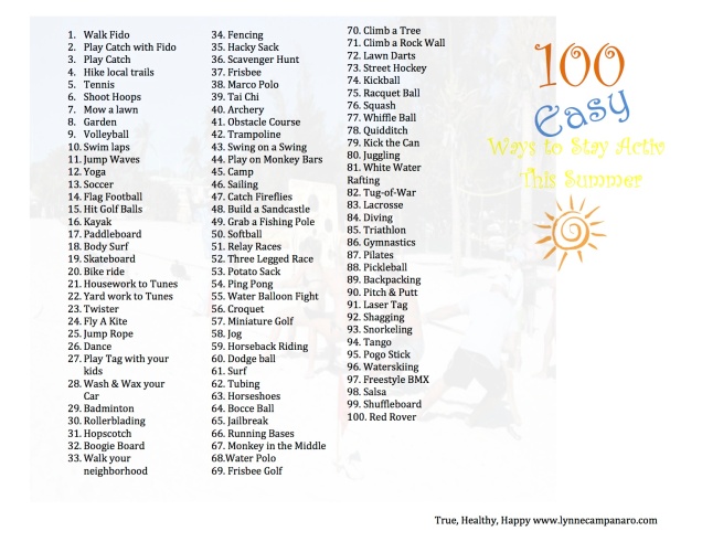 100 Easy Ways to Stay Active this Summer 